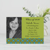 Invitation vert de turquoise d'obtention du diplôme (Debout devant)