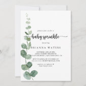 Invitation Vert délice Eucalyptus Bébé Parsemer (Devant)