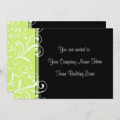 Invitation Vert d'entreprise d'invitations d'événement de (Devant / Derrière)