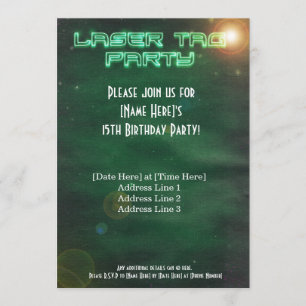 Invitation vert d'étiquette de laser
