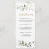 Invitation Vert, doré feuillage Bachelorette Week-end Itinéra (Devant / Derrière)