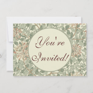 Invitation Vert doux Vintage William Morris Honeysuckie