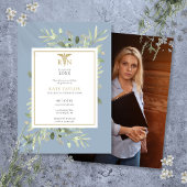 Invitation Vert Dusty bleu RN Nursing Graduation Photo