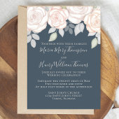 Invitation Vert Elégant Aquarelle Rustique Floral Grey