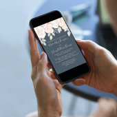 Invitation Vert Elégant Aquarelle Rustique Floral Grey