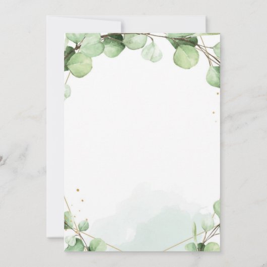 Invitation Vert élégant rustique mariage moderne (Dos)