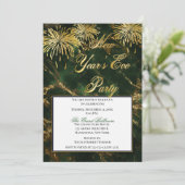 Invitation Vert élégant| Soirée du Nouvel An de Marbre d'or (Debout devant)