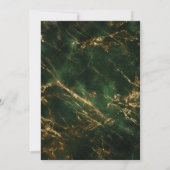 Invitation Vert élégant| Soirée du Nouvel An de Marbre d'or (Dos)