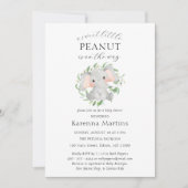 Invitation Vert éléphant moderne Doux Petit Baby shower (Devant)