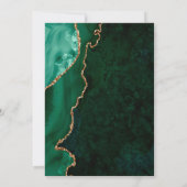 Invitation Vert émeraude Agate dorée Foncé Script 70e Anniver (Dos)