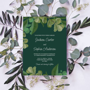 Invitation Vert émeraude Élégante végétation rustique feuille