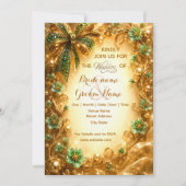 Invitation Vert émeraude et or Mariage de luxe (Devant)