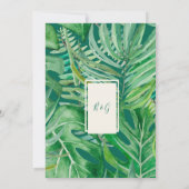 Invitation vert émeraude mariage tropical (Dos)