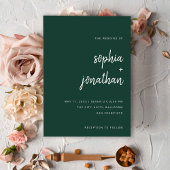 Invitation Vert émeraude minimaliste moderne | MARIAGE