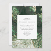 Invitation Vert émeraude olive foncé Mariage (Devant)