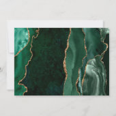 Invitation Vert émeraude Or Agate Orange brûlé Mariage (Dos)
