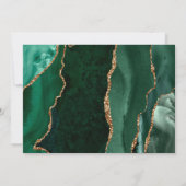 Invitation Vert émeraude Or Mariage Agate Script (Dos)