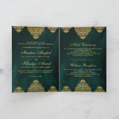 Invitation Vert émeraude or motif islamique mariage musulman (Intérieur)