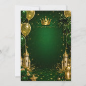 Invitation Vert émeraude Or Princesse 20e Anniversaire (Dos)
