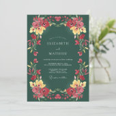 Invitation Vert émeraude riche mariage formel (Debout devant)