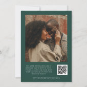 Invitation Vert émeraude | Script Photo QR Code Mariage (Dos)