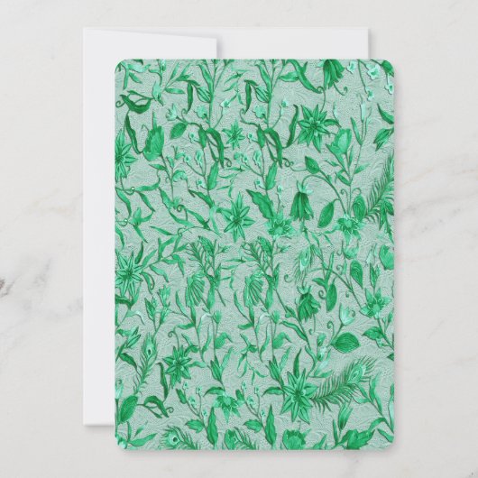 Invitation Vert émeraude sur support de texture sculptée (Dos)