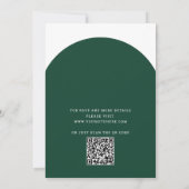 Invitation Vert émeraude typographie moderne arche mariage + (Dos)