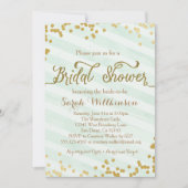 Invitation Vert en bon état et or épousant l'invitation de (Devant)