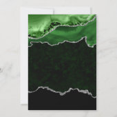 Invitation Vert et argent élégant Marbre Agate Remise des dip (Dos)