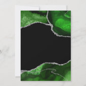 Invitation Vert et Argent Faux Paillettes Agate Douce 16 (Dos)