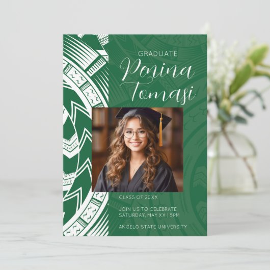 Invitation Vert et blanc (Debout devant)