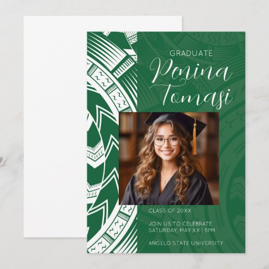 Invitation Vert et blanc (Devant / Derrière)