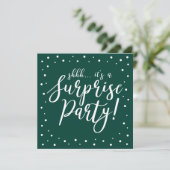 Invitation Vert et blanc | 60e fête d'anniversaire surprise (Debout devant)