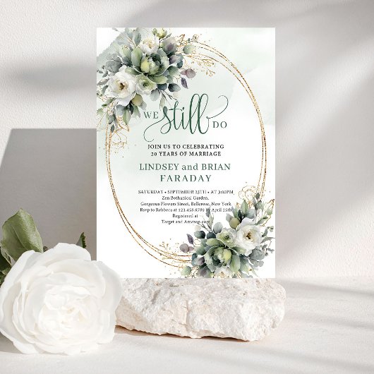 Invitation Vert et Blanc Éternel We Still Do