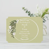 Invitation Vert et blanc floral rustique campagne ou Boho (Debout devant)