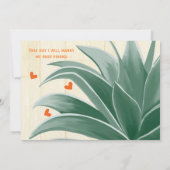 Invitation Vert et corail Rustique moderne Mariage succulent (Dos)