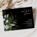 Invitation Vert et feuille d'or noir | FÊTE DES MARIÉES<br><div class="desc">Nous avons conçu cette verdure et feuille d'or noir | nuptiale invitation à compléter votre mariage boho simple mais élégant. Il présente des feuilles modernes d'eucalyptus vert et blanc, du feuillage de fougères, une fleur succulente et un minimum de feuilles de feuille d'or. Ces éléments donnent l'impression d'une forêt enchantée...</div>