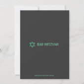 Invitation Vert et gris modernes de Mitzvah Invitiation- de (Dos)