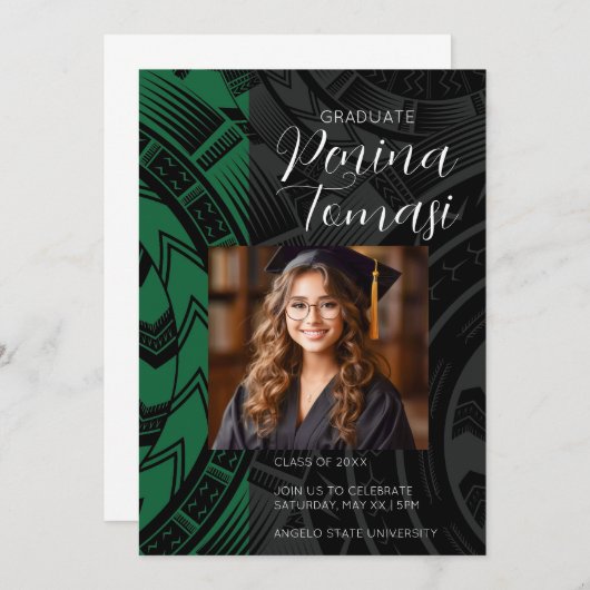 Invitation Vert et noir (Devant / Derrière)