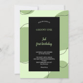INVITATION VERT ET NOIR GROOVY (Devant)