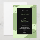INVITATION VERT ET NOIR GROOVY (Devant / Derrière)