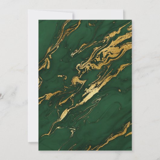 Invitation Vert et or Automne Marbre d'automne 21e anniversai (Dos)