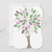 Invitation Vert et violet Moderne Chyrsanthemum Mariage (Dos)