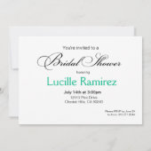 Invitation Vert ETHNIQUE de la Fête de la mariée | de JEUNE (Dos)