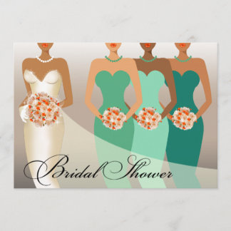 Invitation Vert ETHNIQUE de la Fête de la mariée | de JEUNE