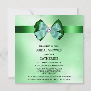 Invitation Vert étincelant arc de sauge diamant lumières