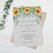 Invitation Vert eucalyptus gris tournesol
