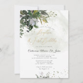 Invitation Vert Eucalyptus Rustique 1er anniversaire Baptême (Devant)