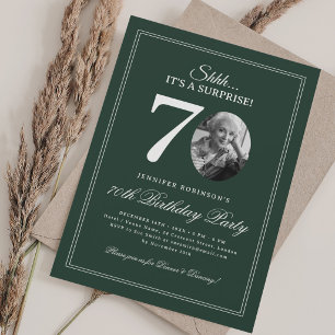 Invitation Vert Fête d'anniversaire élégante et surprise po