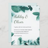 Invitation Vert Feuille simple Vert vert Mariage (Devant / Derrière)